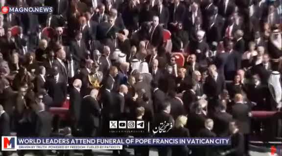 بی‌ توجهی وزیر ارشاد به ترامپ در مراسم تشییع پاپ