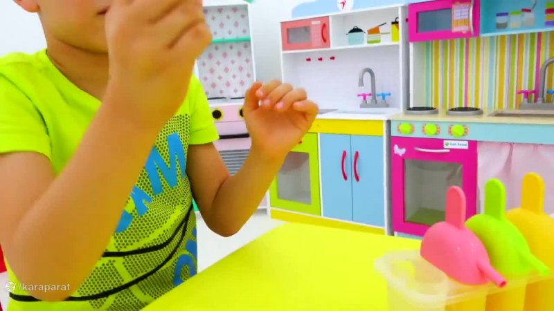 کودک شو ولاد و نیکی - نیکی و ولاد جدید -ولاد نیکی مشغول پختن بستنی میوه ای هستند