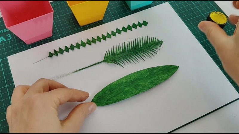 کاردستی جدید جالب ساخت برگ گلدان با چسب نواری